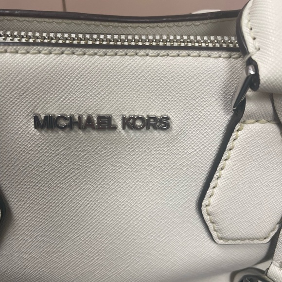 Michael Kors Camille small leather satchel optic white EUC - Picture 6 of 15